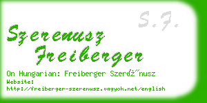 szerenusz freiberger business card